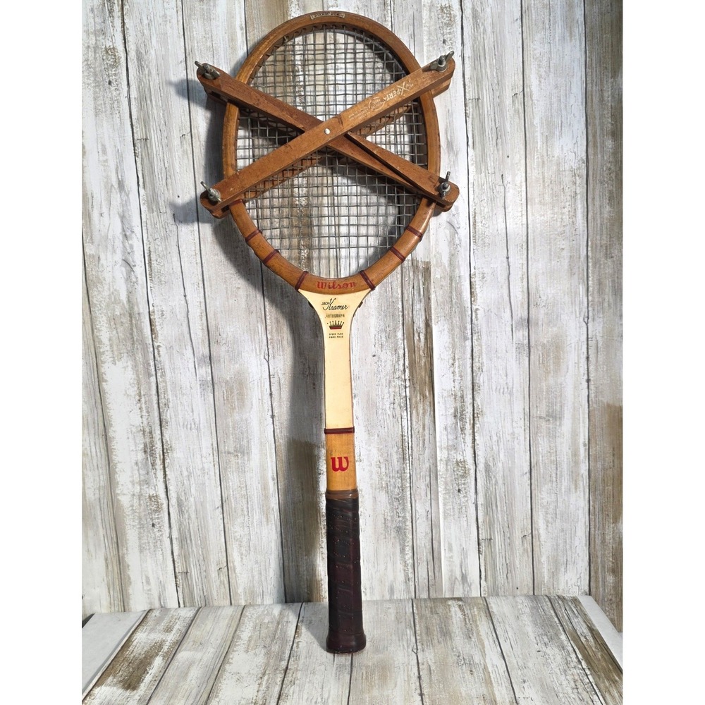 Vintage Wilson Jack Kramer Autograph Wooden Tennis Racquet with Xpert Press USA